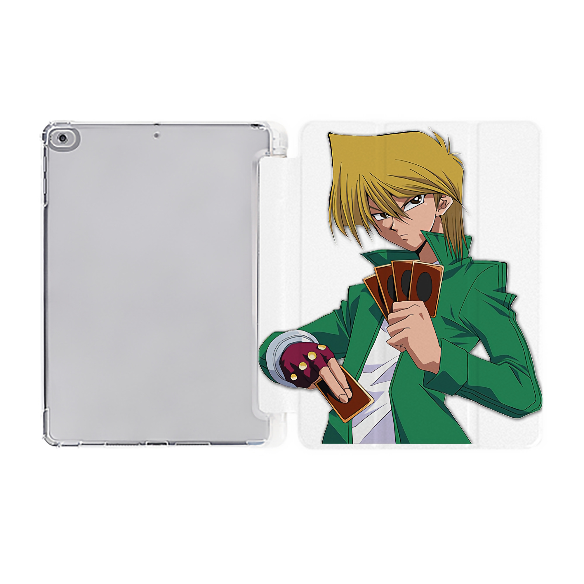 （画像用） 遊☆戯☆王 Yu-Gi-Oh! IPad ケース ペン収納付き 三つ折りスタンド PUレザー×シリコン 対応機種9.5/10.5/10.9インチ